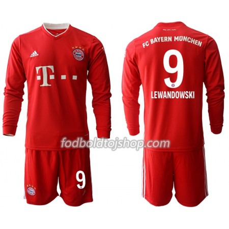 FC Bayern München Robert Lewandowski 9 Børn Hjemme Fodboldsæt 2020-21 L/S (+ Korte bukser)